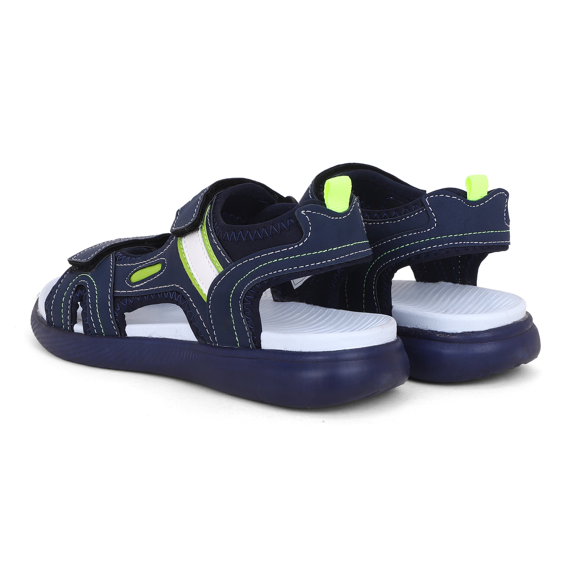 FUEL Power-lite-04 Lightweight EVA Sole and Cushioned Footbed with Adjustable Velcro Closure Sports Sandal for Boys (Navy)