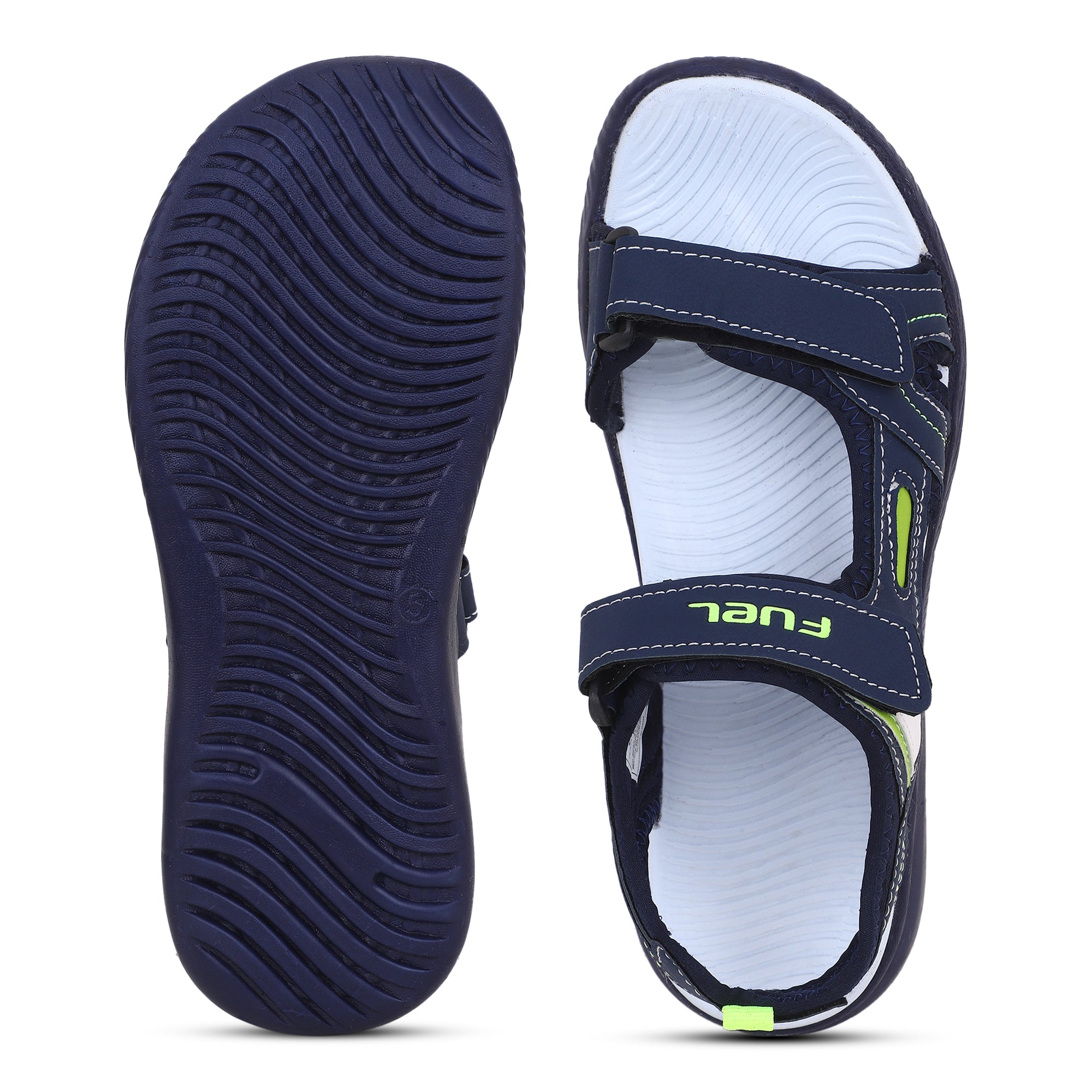 FUEL Power-lite-04 Lightweight EVA Sole and Cushioned Footbed with Adjustable Velcro Closure Sports Sandal for Boys (Navy)