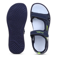 FUEL Power-lite-04 Lightweight EVA Sole and Cushioned Footbed with Adjustable Velcro Closure Sports Sandal for Boys (Navy)