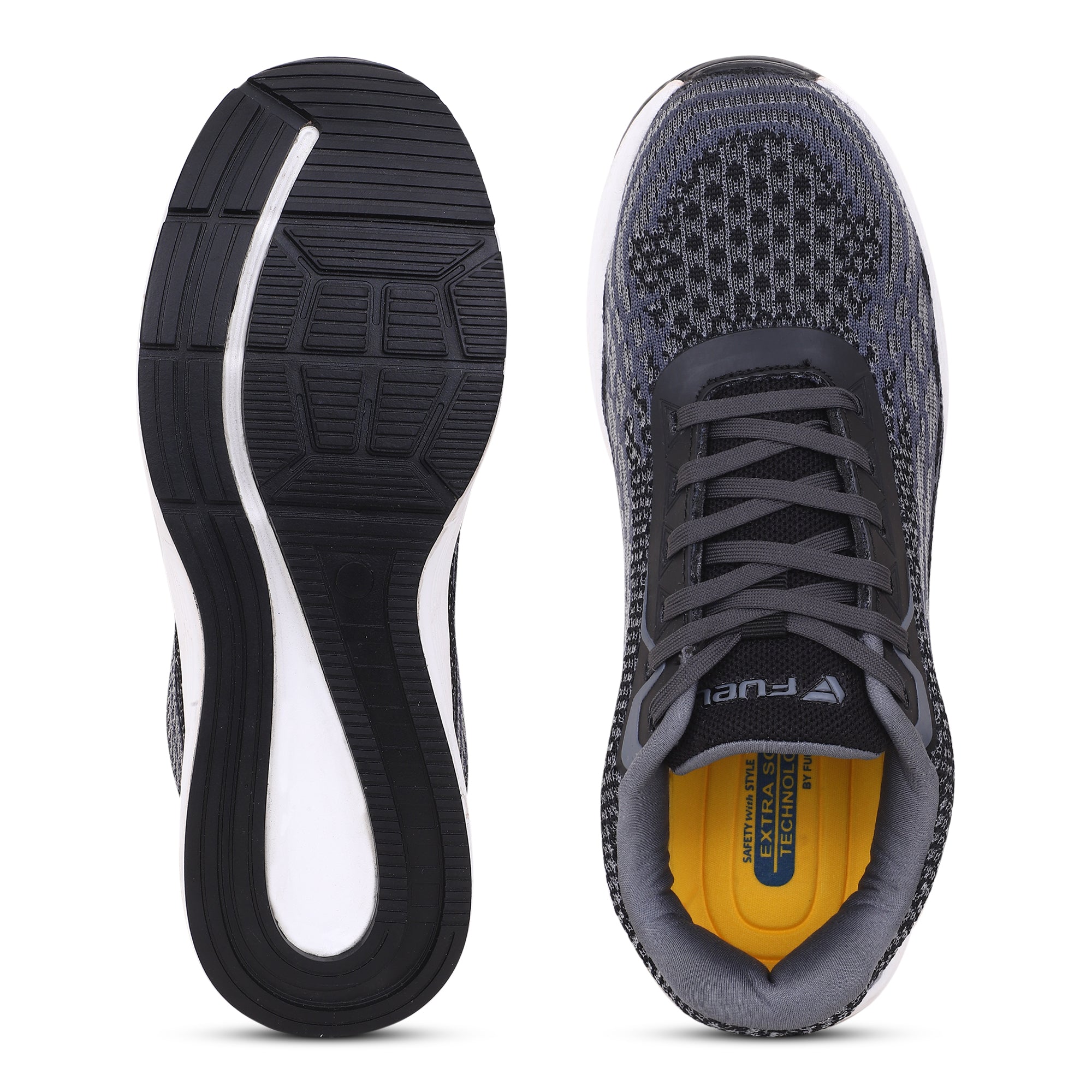FUEL Adam Men's Protective Safety Shoes | Steel Toe | Flexible EVA + Rubber Sole | Industrial, Factory & Warehouse Shoes (Black)