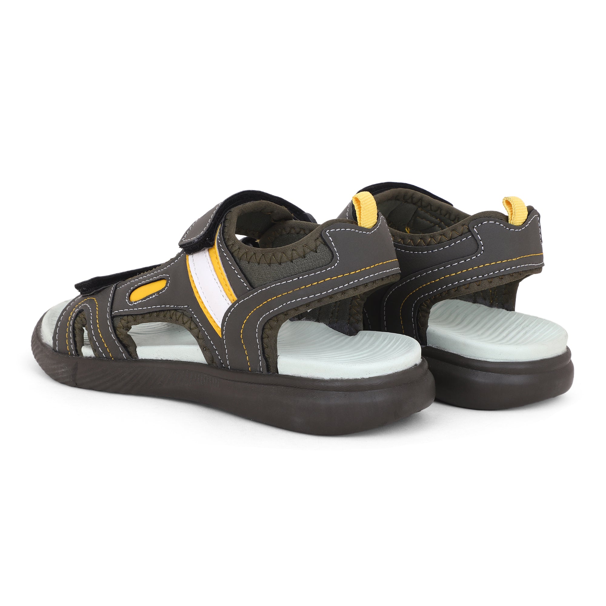 FUEL Power-lite-04 Lightweight EVA Sole and Cushioned Footbed with Adjustable Velcro Closure Sports Sandal for Boys (Grey)