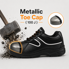 FUEL Shank ISI Marked Comfortable and light-weight  Industrial Safety Shoe For Men's (Black)