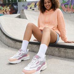 FUEL Lina Lightweight & Comfortable with Lace-Up Running & Daily Wear Sports Shoes for Women's (Peach)