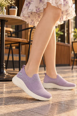 FUEL Sparkle Lightweight & Comfortable Casual Slip-On Daily Wear Sports Shoes for Women's (Lavender)