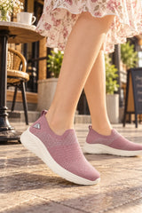 FUEL Sparkle Lightweight & Comfortable Casual Slip-On Daily Wear Sports Shoes for Women's (Mauve)