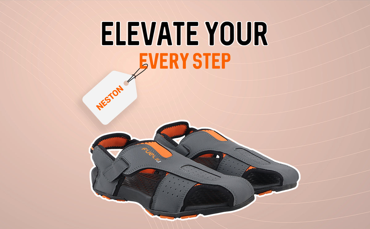 FUEL Neston Light Weight & Comfortable Men Sandal (Grey)