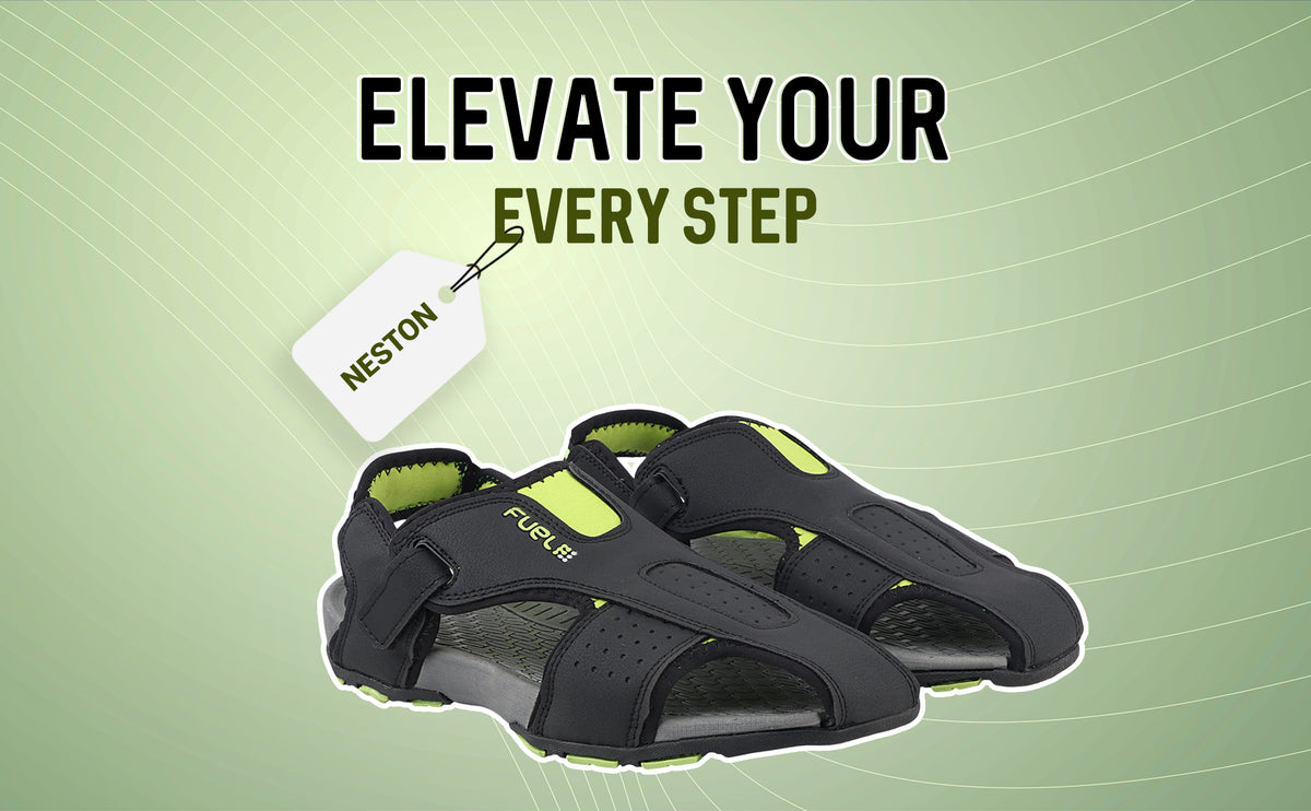 FUEL Neston Light Weight & Comfortable Men Sandal (Black)