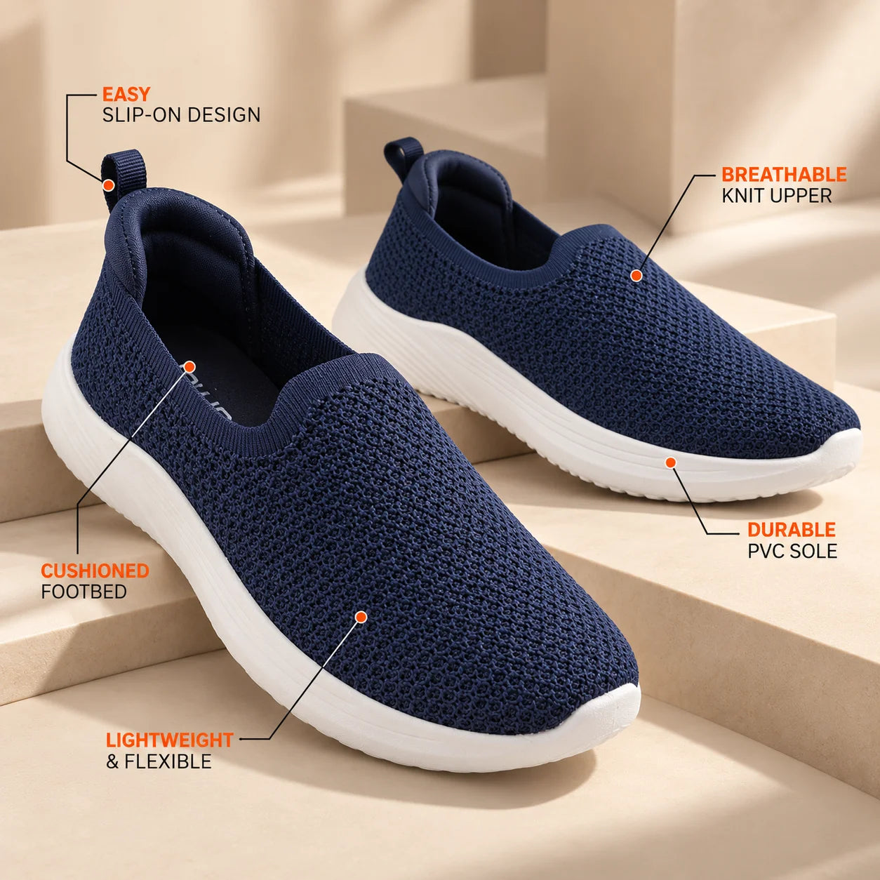 FUEL Nayasa-02 Comfortable Daily Wear Shoes for Women (Navy)