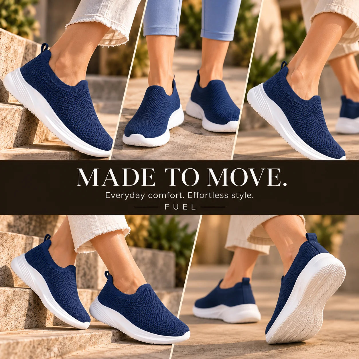 FUEL Nayasa-02 Comfortable Daily Wear Shoes for Women (Navy)