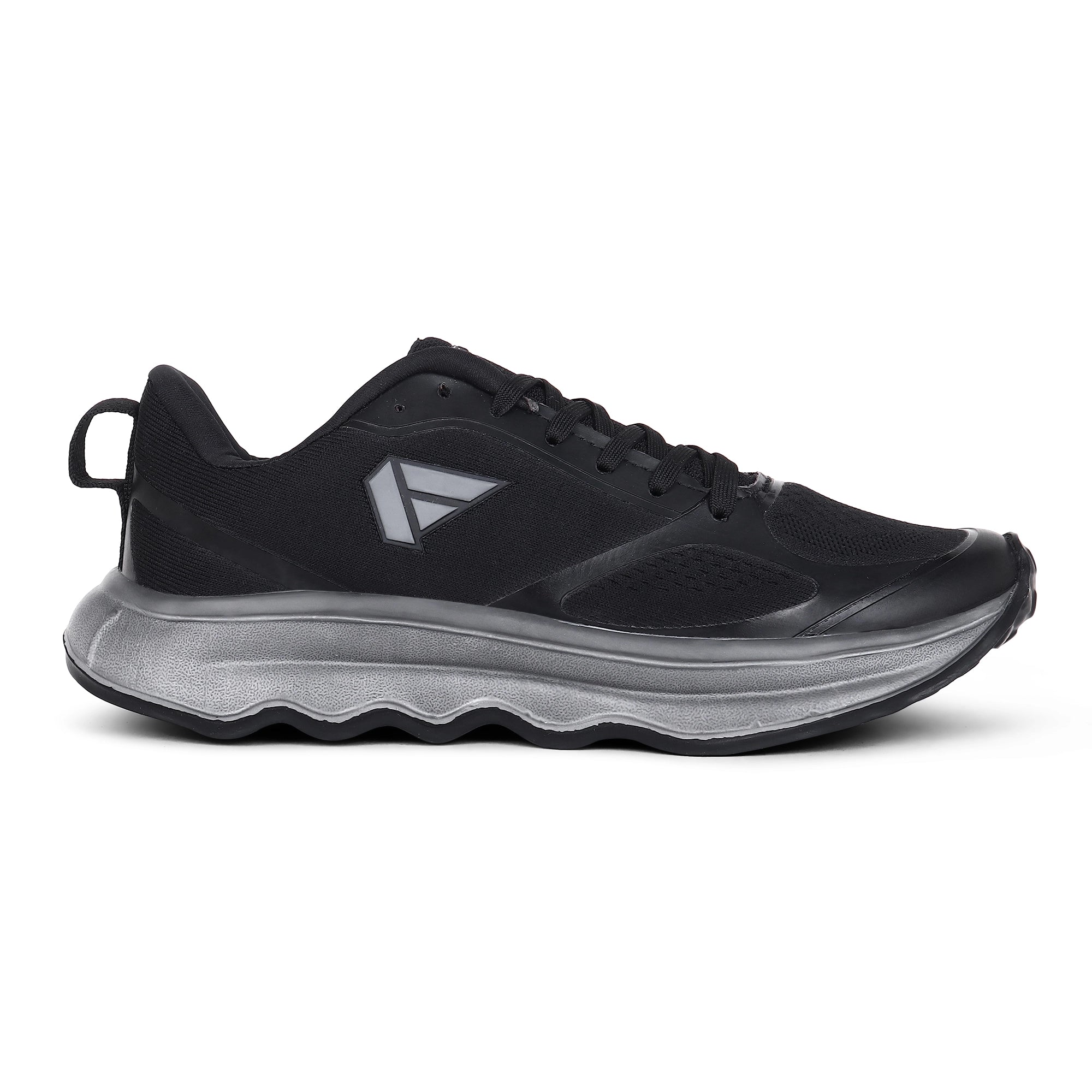FUEL Vortex Men's Black Sports Shoes - Breathable Mesh Upper, Lightweight EVA Sole, Comfortable Fit and Stylish Design for Walking, Running, Gym, Casual Wear, Daily Use and Outdoor Activities, (Black)