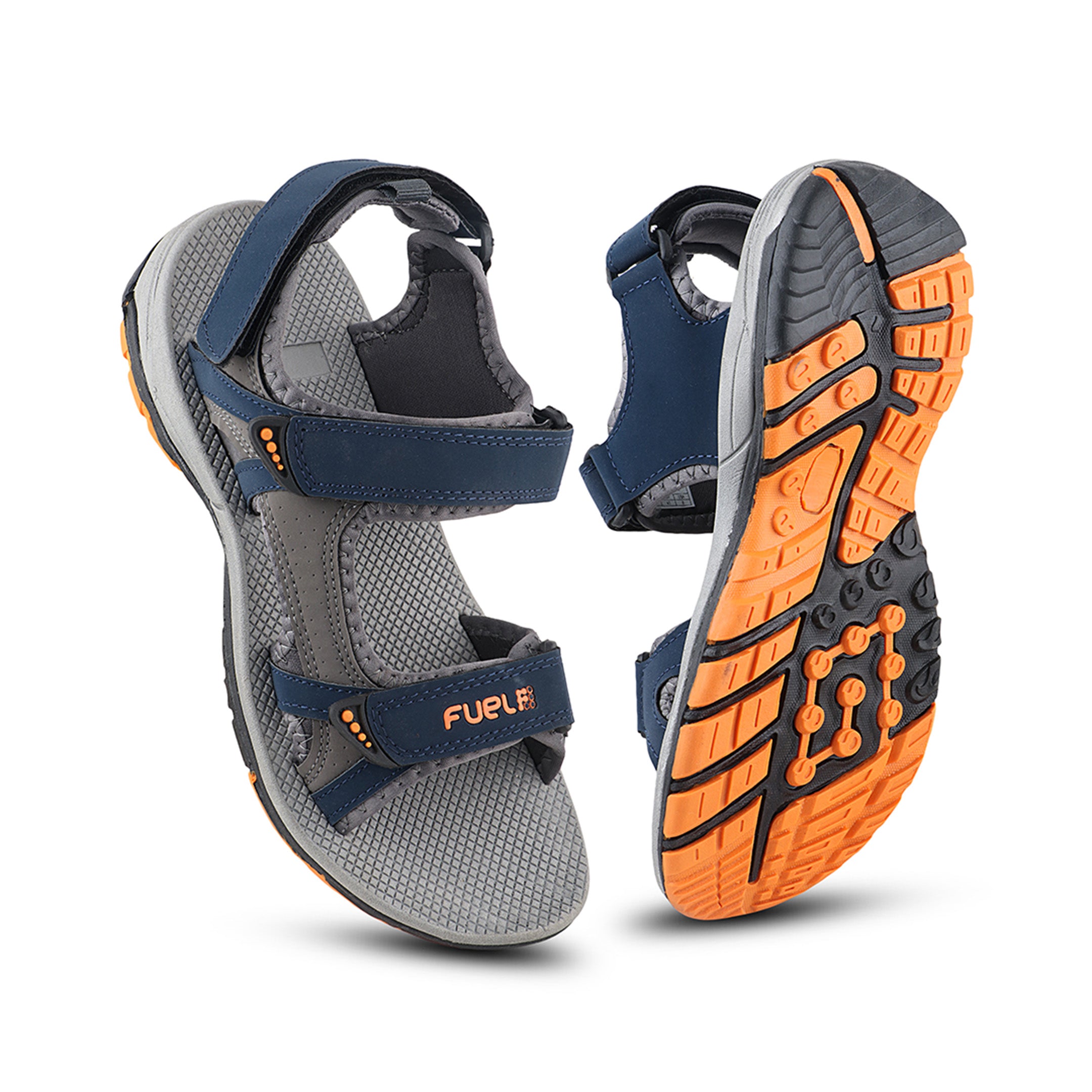 FUEL SPLENDOR SANDALS FOR MEN'S (GREY-ORANGE)