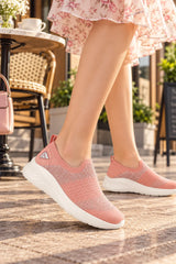 FUEL Sparkle Lightweight & Comfortable Casual Slip-On Daily Wear Sports Shoes for Women's (Peach)