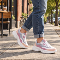 FUEL Lina Lightweight & Comfortable with Lace-Up Running & Daily Wear Sports Shoes for Women's (Peach)