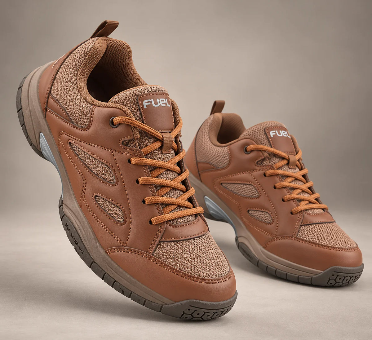 FUEL Snow Lightweight & Durable Lace-Up Sports Shoes for Men's (Brown)