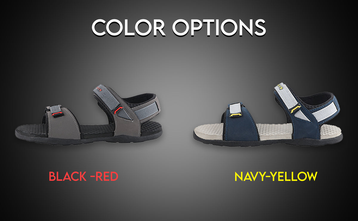 FUEL Roadster-01 Ultra Light-Weight Sports Sandals For Men (Black)