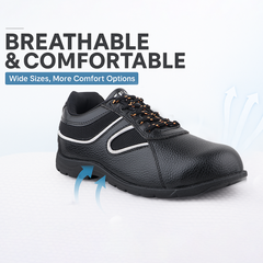 Fuel Shank Comfortable and light-weight ISI Marked Industrial Safety Shoe For Men's (Black)