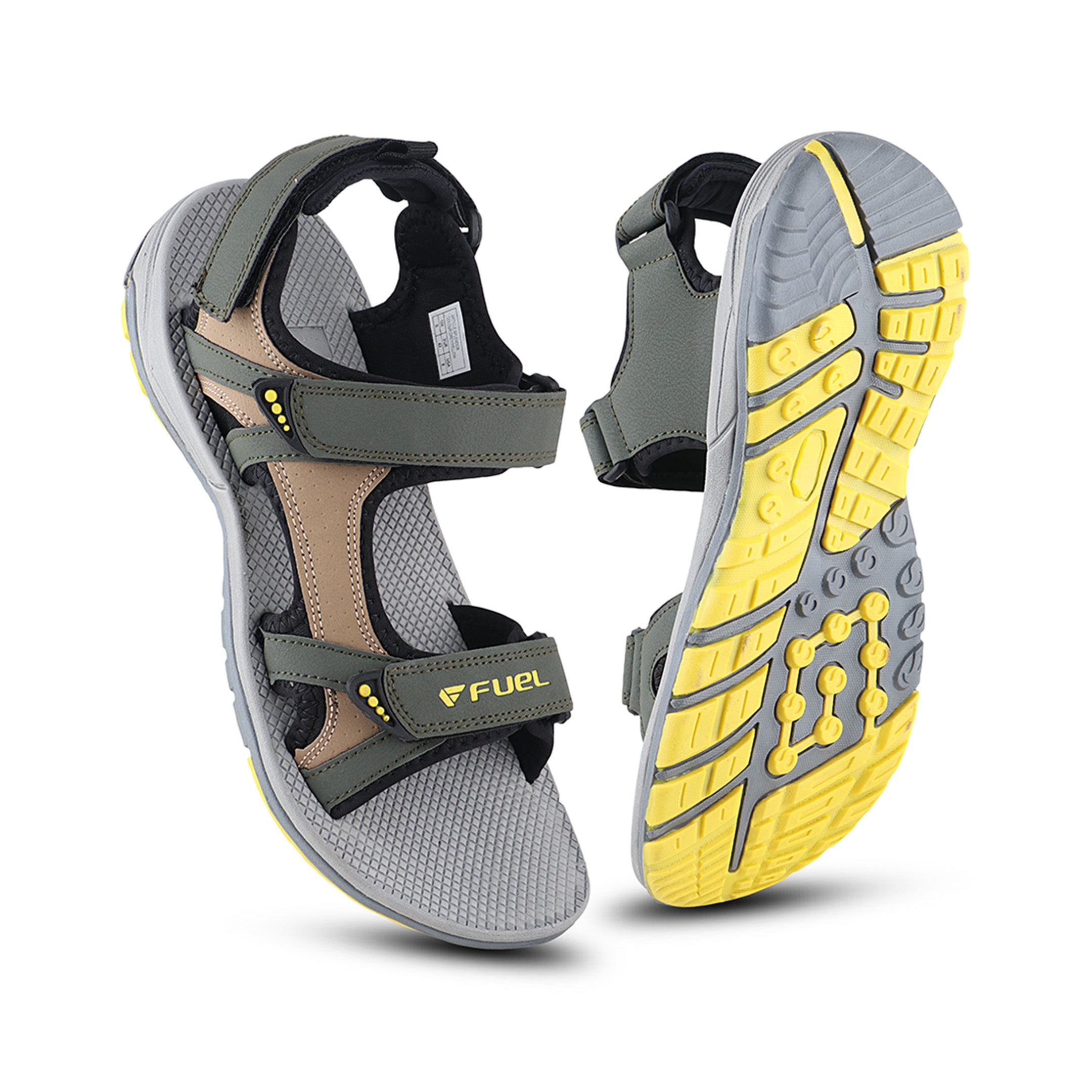 Fuel Splendor Sandals For Men's (Oilve-Yellow)