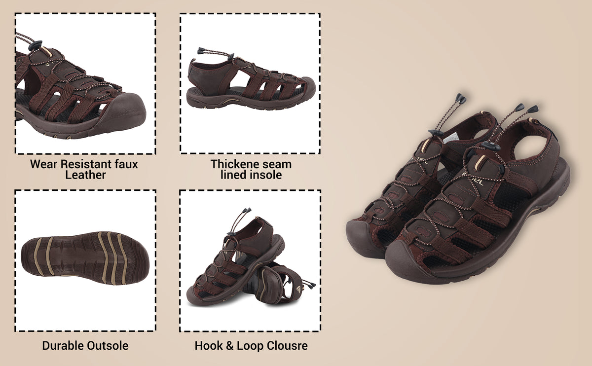 FUEL Soldier-06 Stylish Outdoor Fisherman Sandals Men (Brown)