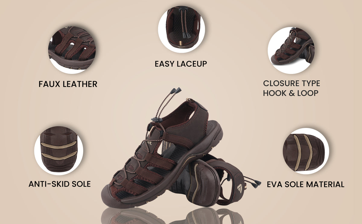 FUEL Soldier-06 Stylish Outdoor Fisherman Sandals Men (Brown)