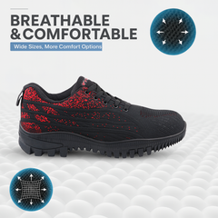 FUEL Trendy Safety Shoes in Strong Knitted Fabric, Metallic toe cap (200 J) Toe with Rubber Sole