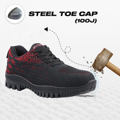 FUEL Trendy Safety Shoes in Strong Knitted Fabric, Metallic toe cap (200 J) Toe with Rubber Sole