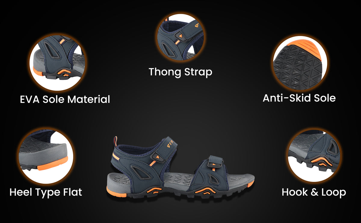 FUEL Thar Comfortable Sports Sandals For Men's (Navy)