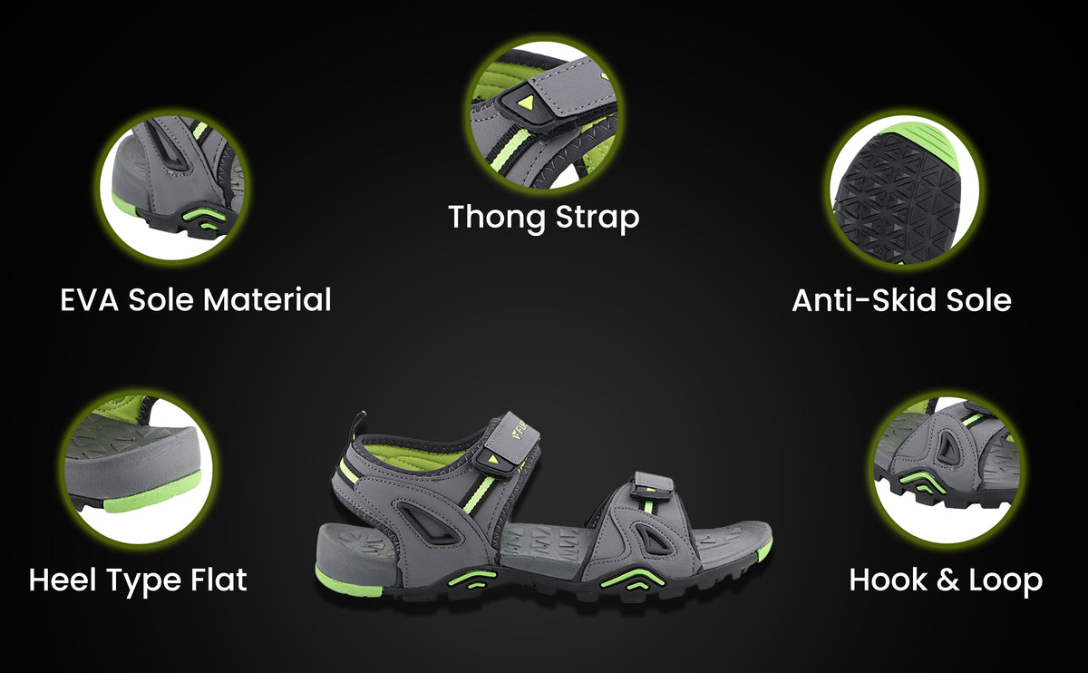 FUEL Thar Comfortable Sports Sandals For Men's (Grey)