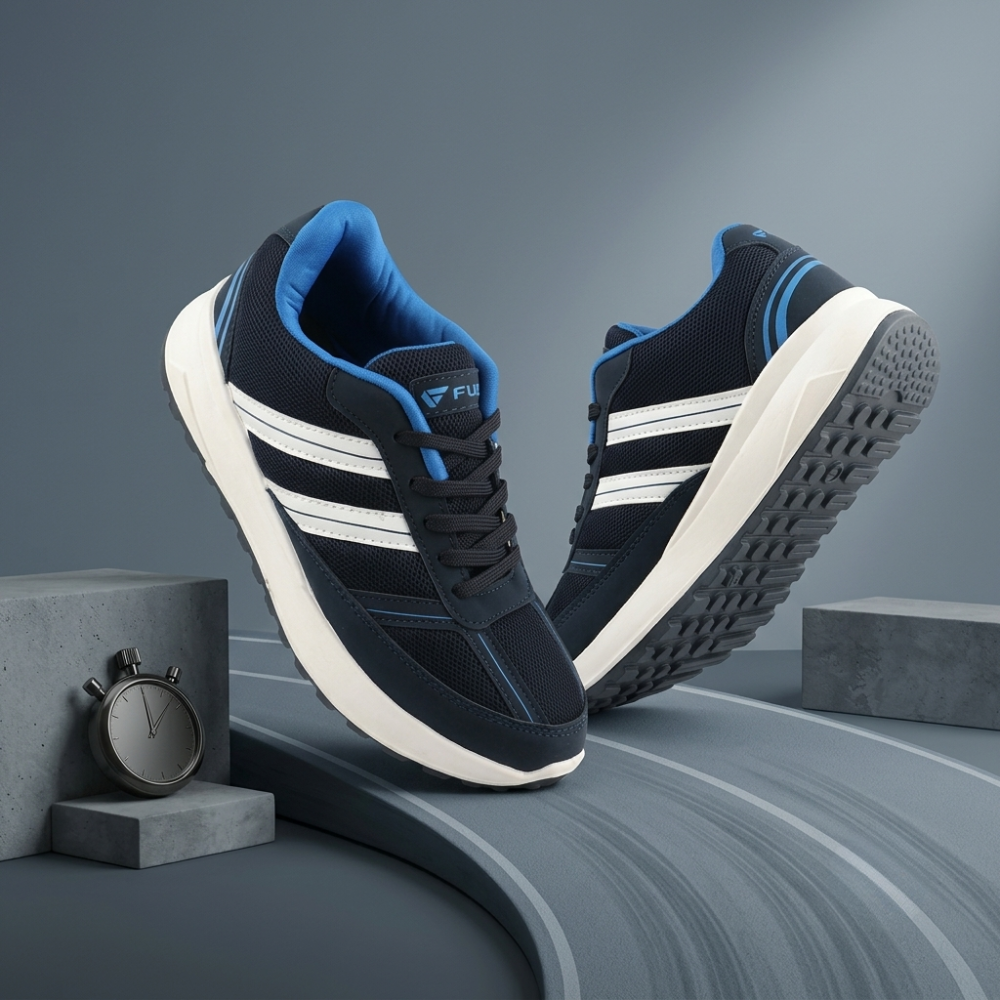 FUEL Frenzy Lightweight & Durable with Stylish Corduroy Cushioned Comfort Durable PVC Sole for Men's (Blue)