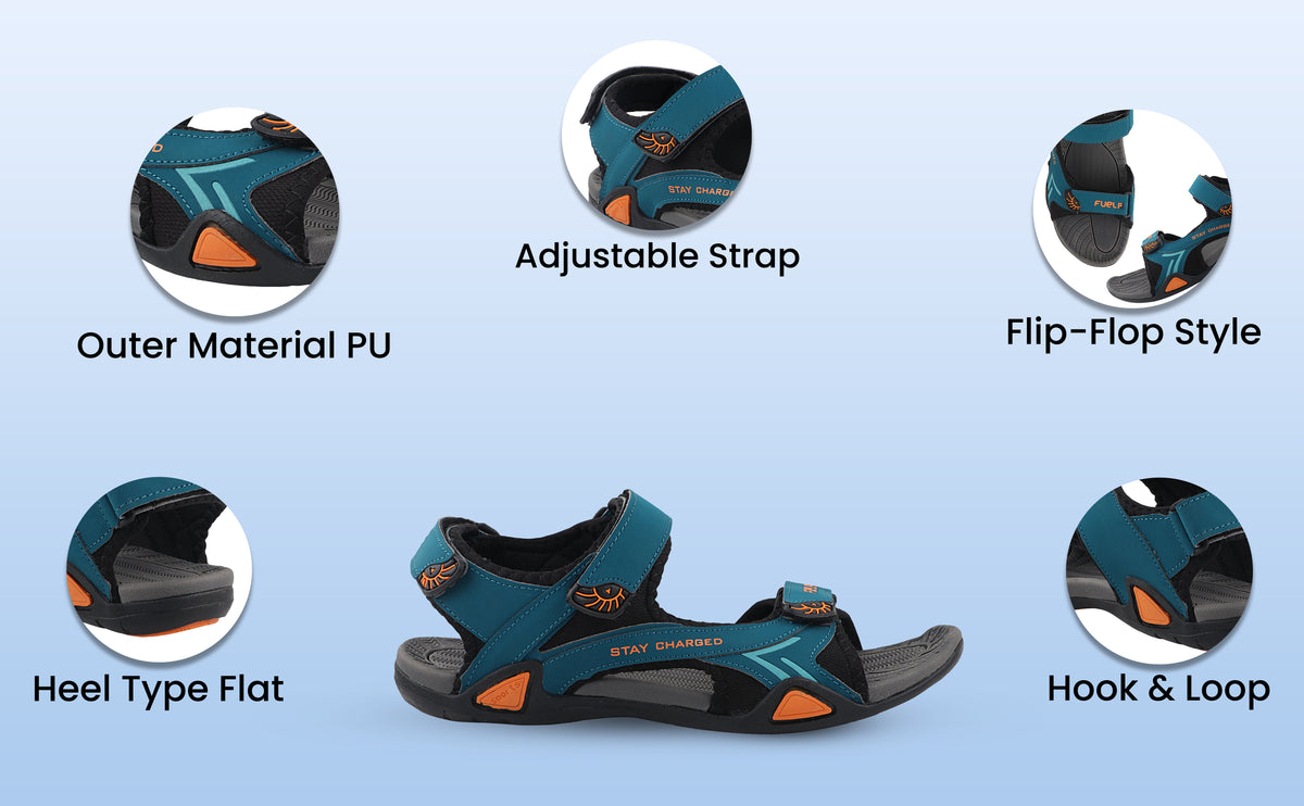 FUEL Victor Casual Sports Sandals For Men's (Blue)
