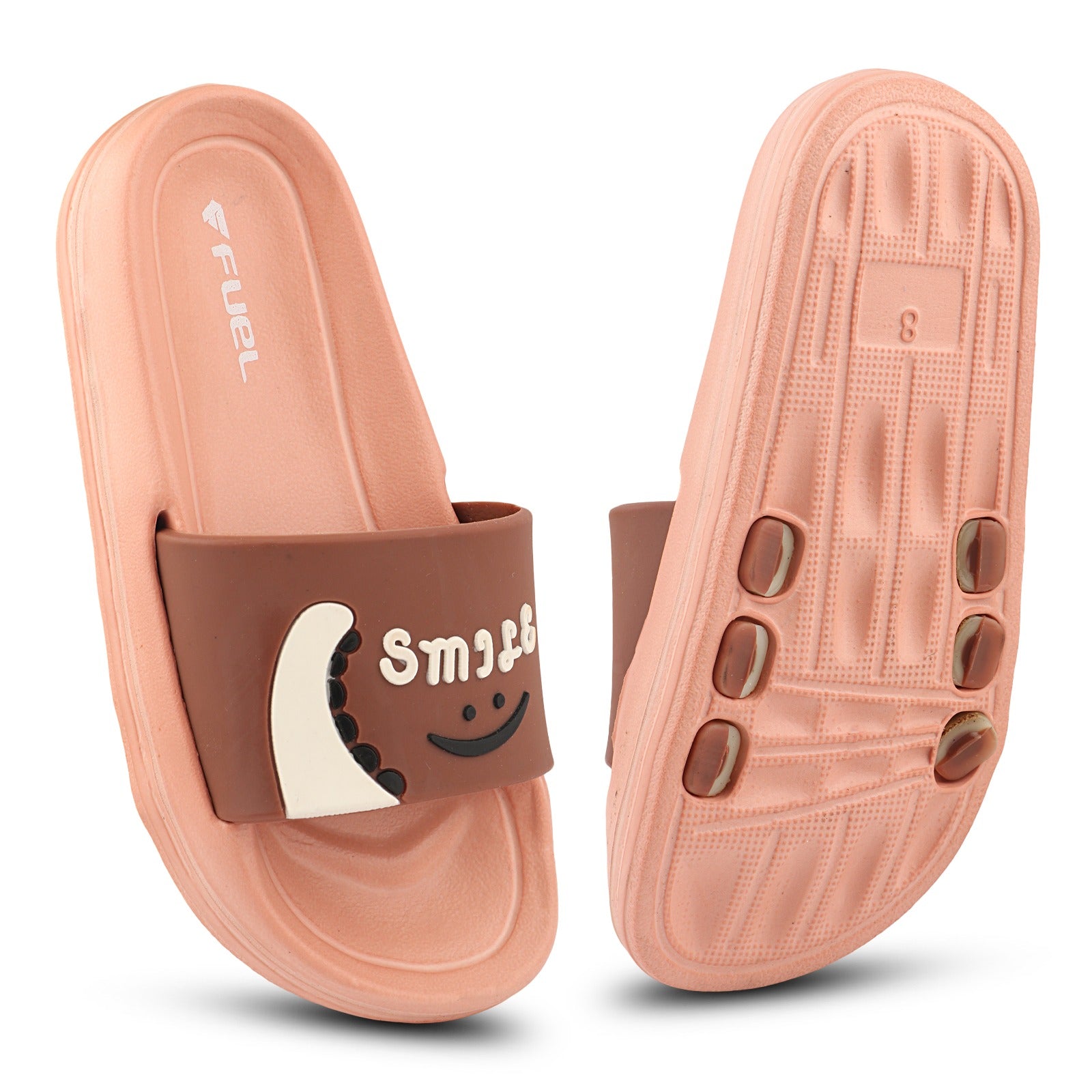 Fuel SLF-02 Flip Flop 4 to 10 Year Kids (Peach & Brown)