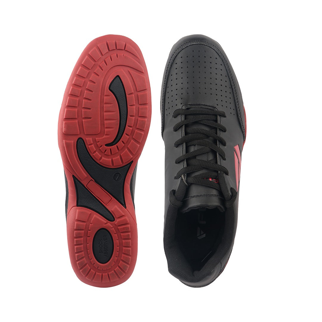 Fuel Ultima Sports Shoes For Men (Black-Red)
