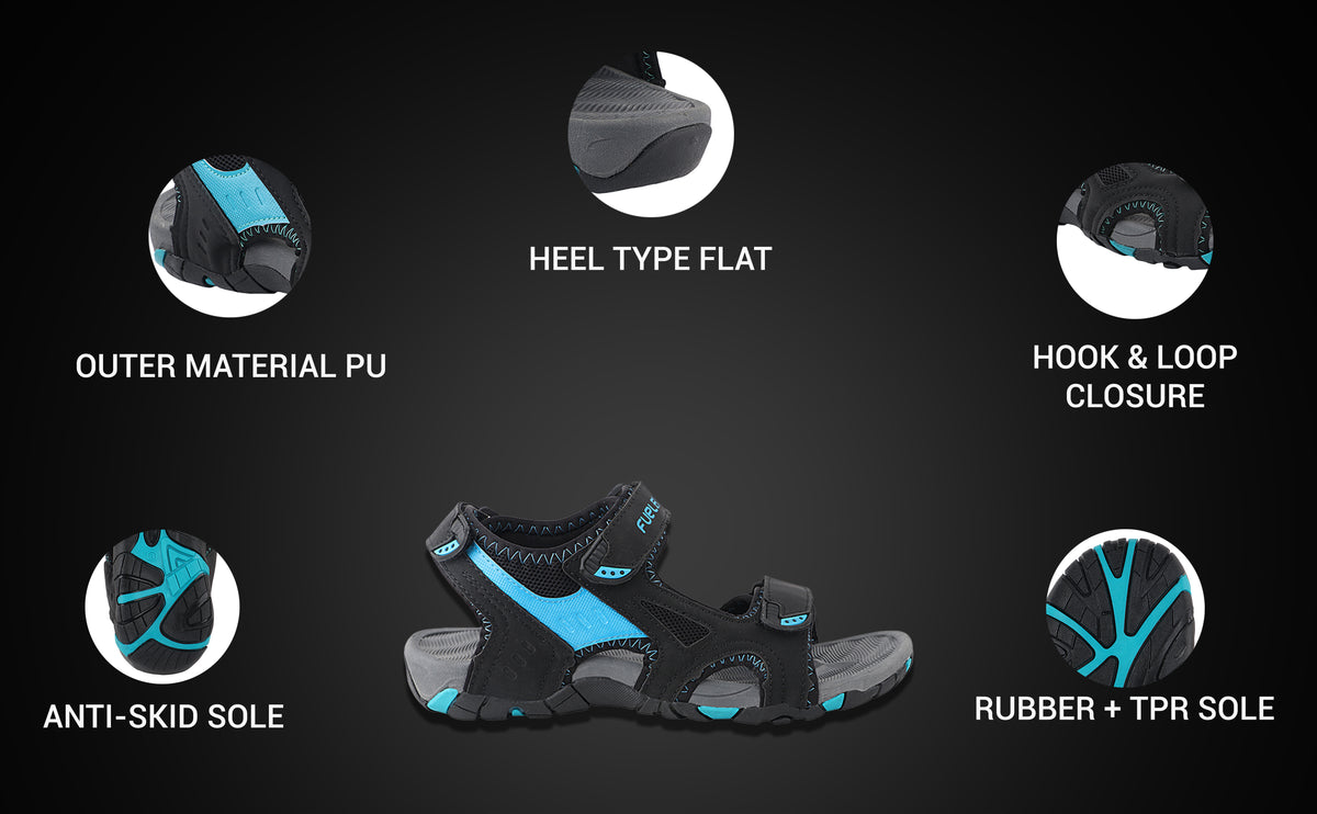 FUEL Winger Casual Sports Sandal for Men (Black)