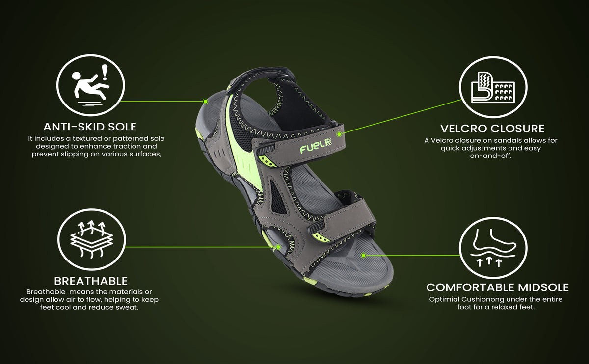 FUEL Winger Casual Sports Sandal for Men (Green)