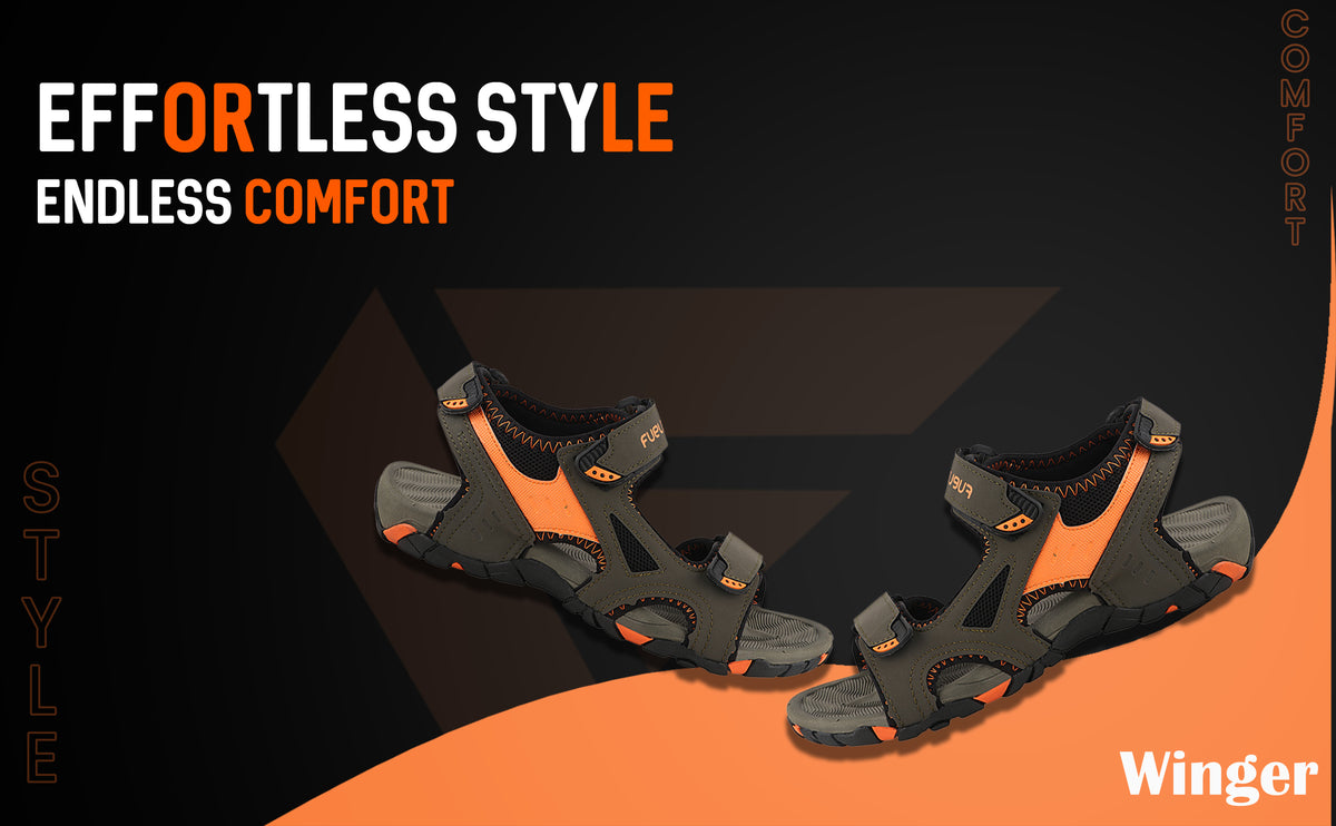FUEL Winger Casual Sports Sandal for Men (Orange)