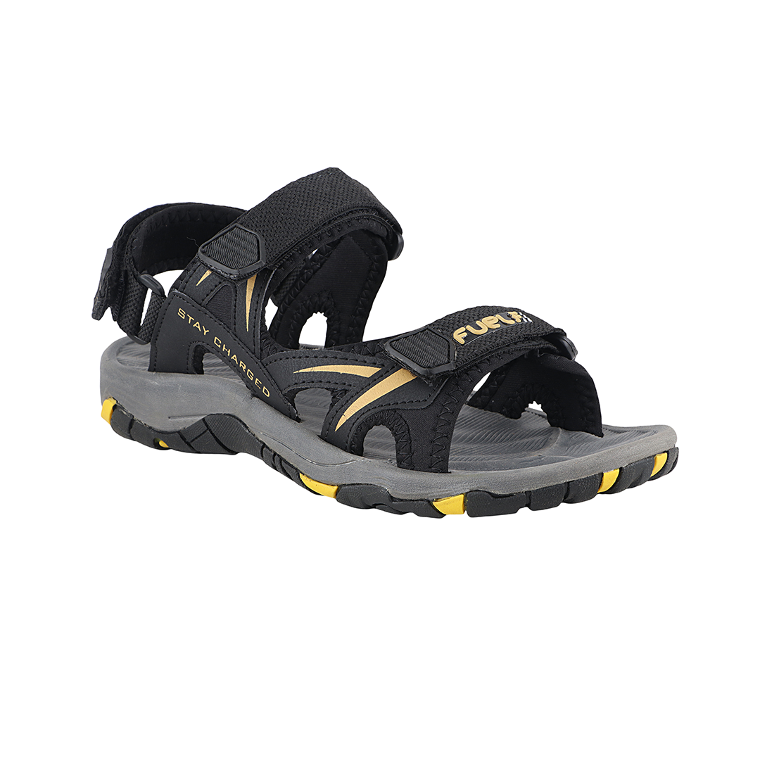 FUEL PRIME SANDALS FOR MEN'S (BLACK-YELLOW)