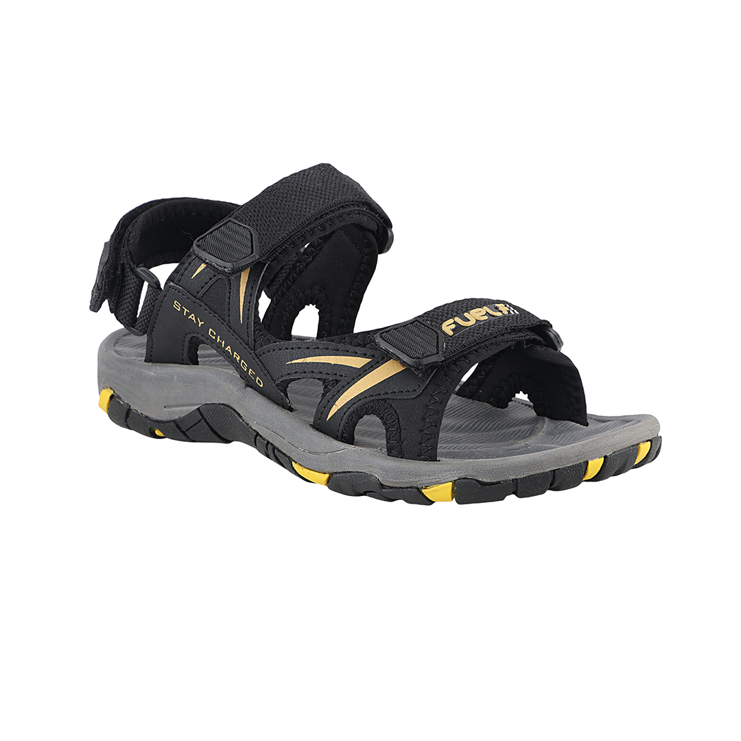Fuel Prime Sandals For Men's (Black-Yellow)