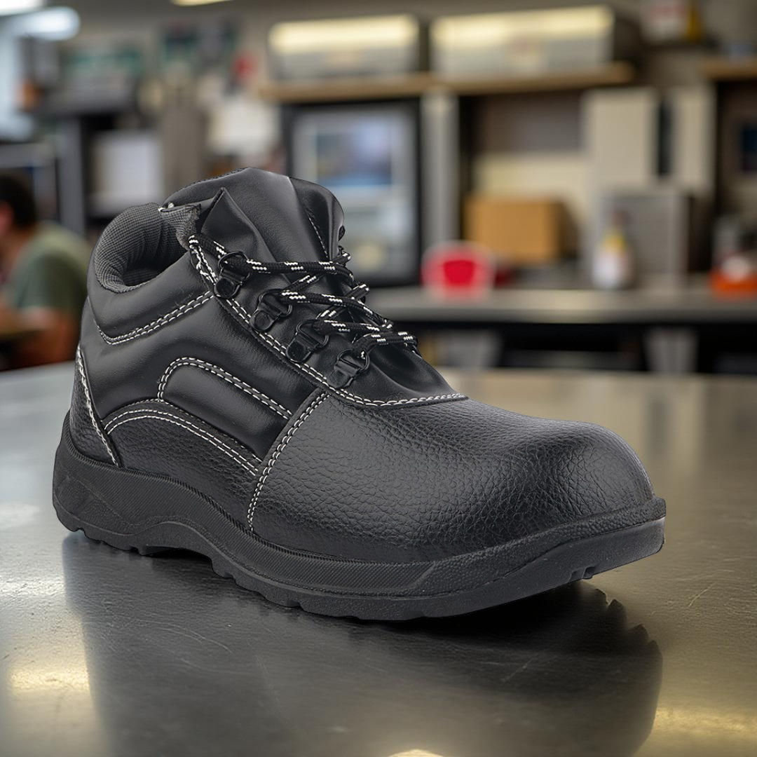 Fuel Arsenal HC Safety Shoe For Men's Steel Toe Cap With Single Density PVC Sole (Black)