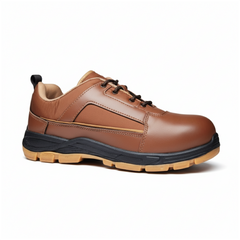 FUEL Armour 3 DD ISI Marked Synthetic Fabric Breathable Safety Shoes For Men's Steel Toe Cap With Double Density Rubberized PVC Sole (Brown)