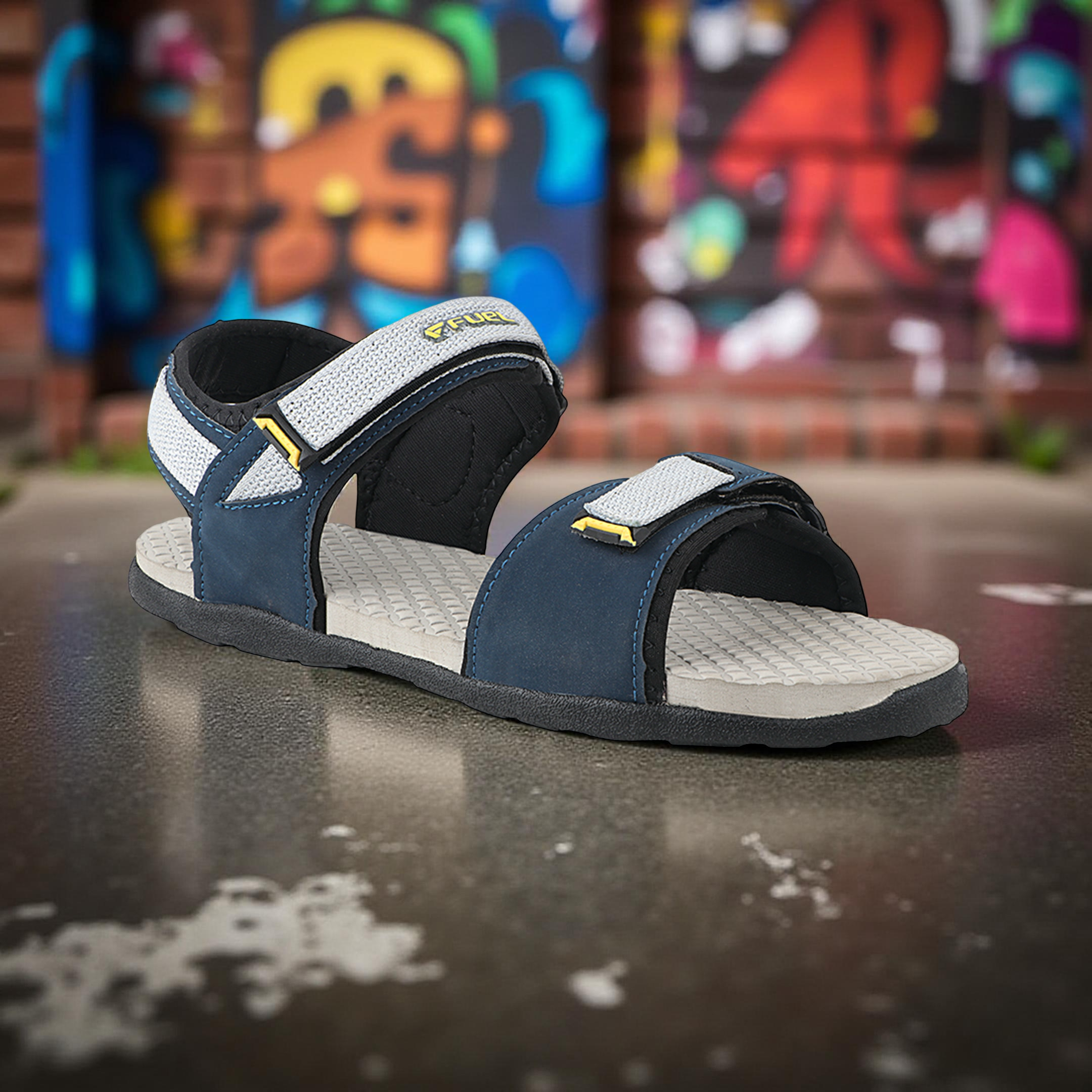 Fuel Roadster-01 Sandals For Men NAVY/YELLOW