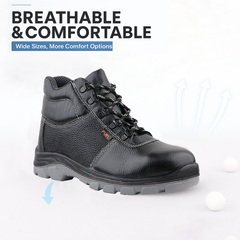 FUEL Bob-Highcut Comfortable Industrial Safety Shoes for Men |(Steel-Toe 200J)