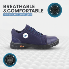 FUEL Canvee Comfortable & lightweight Safety Shoes with 200J Steel Toe (Blue)