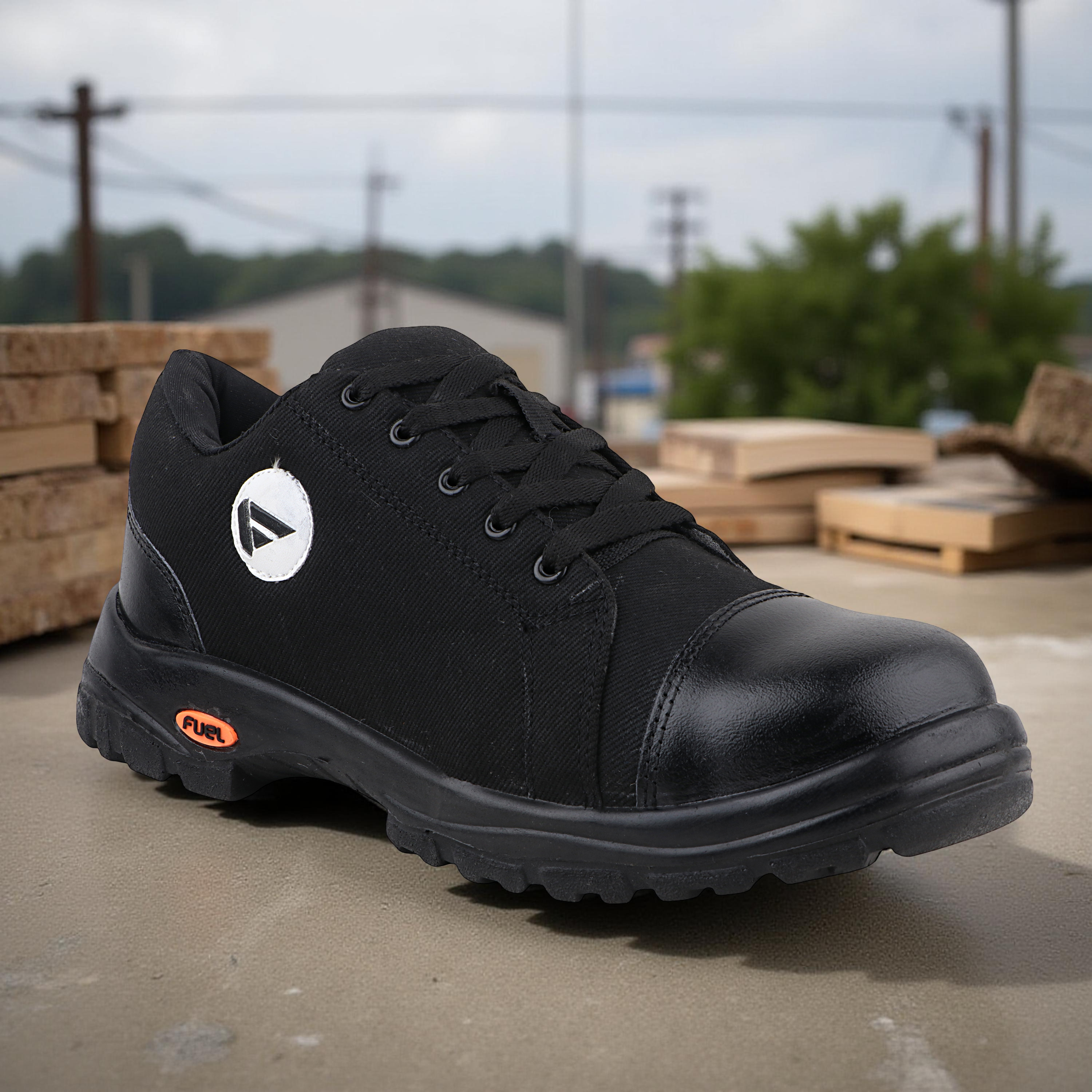 FUEL Canvee Comfortable & lightweight Safety Shoes with 200J Steel Toe (Black)