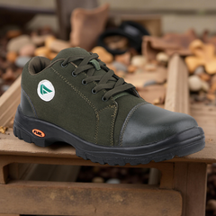 FUEL Canvee Comfortable & lightweight Safety Shoes with 200J Steel Toe (Olive)