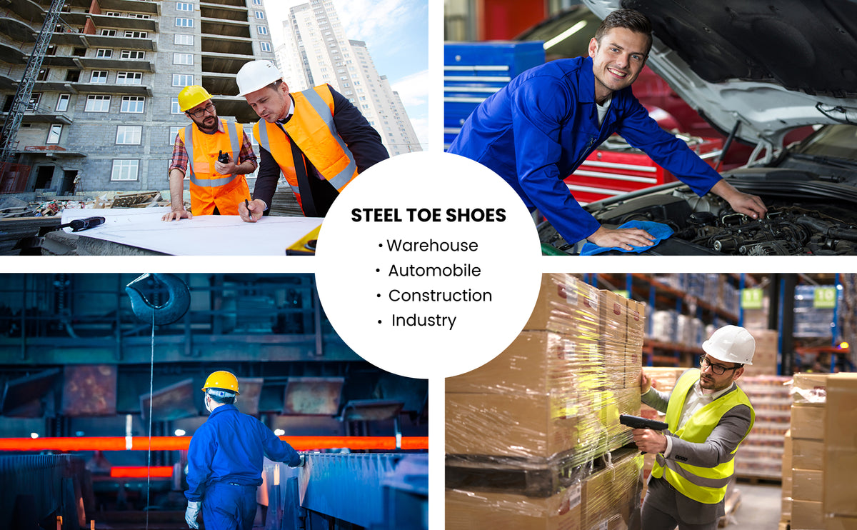 FUEL Rugged Wings Industrial Nitrile Rubber Sole Safety Shoes with 200J Toe Protection for Men
