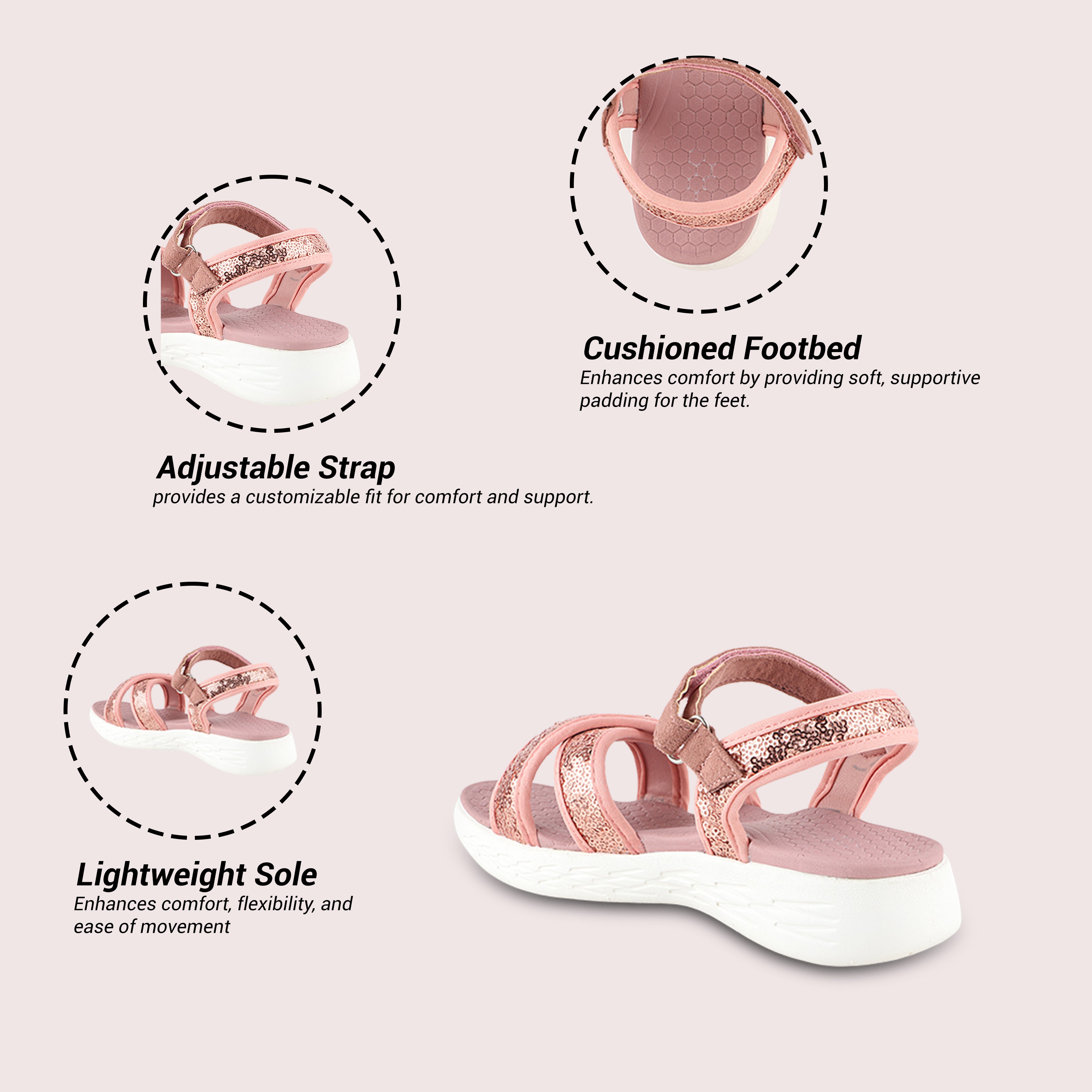 FUEL fashion Sandal for Women (Pink)