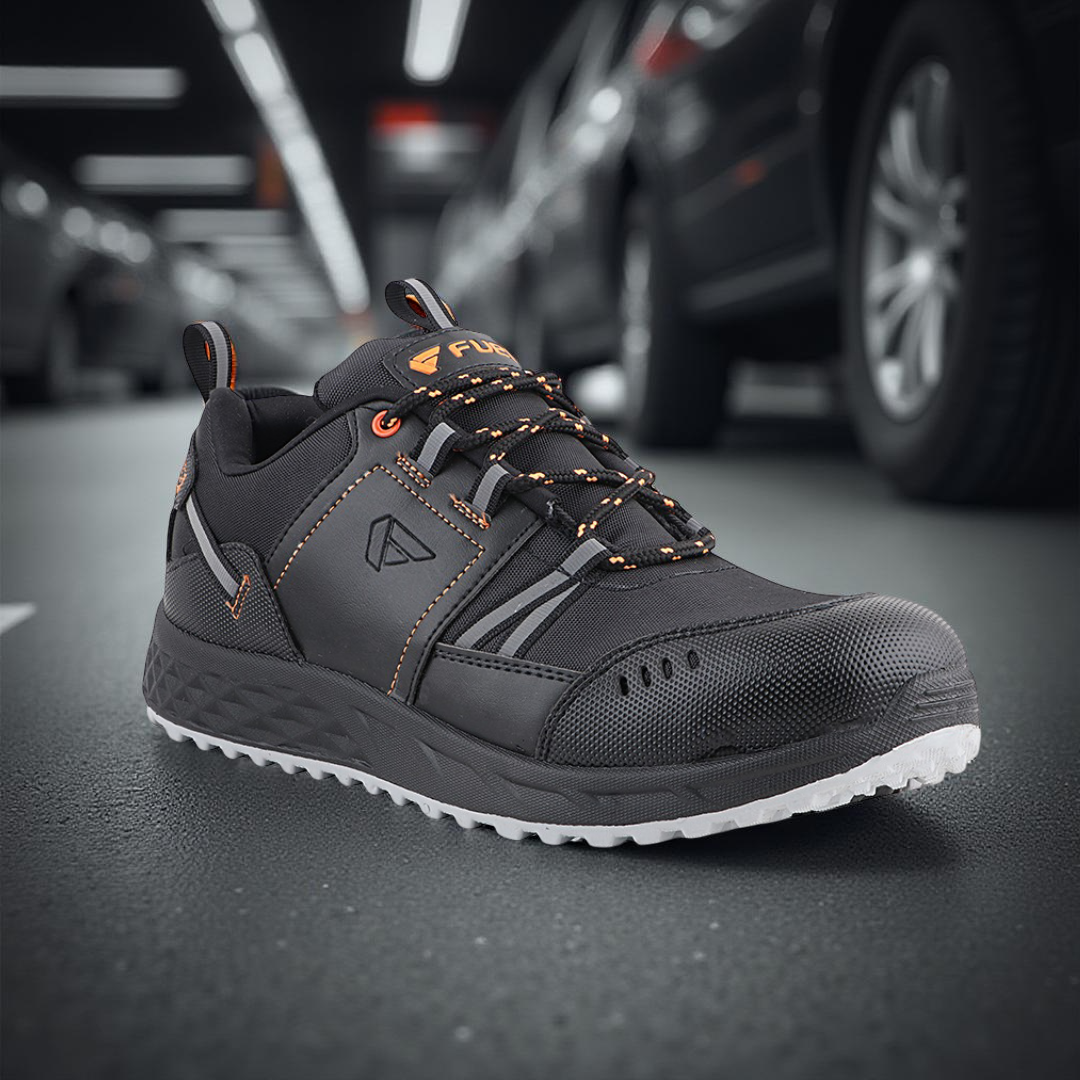 FUEL Flute Industrial Steel Toe Safety Shoes for Men in Synthetic Upper & PVC double density Sole  (Black)