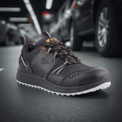 FUEL Flute Industrial Steel Toe Safety Shoes for Men in Synthetic Upper & PVC double density Sole  (Black)