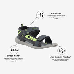 Fuel Power-02 Sandal for Men  (Grey & Green)