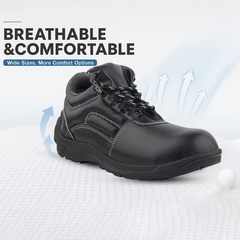 Fuel Arsenal HC Safety Shoe For Men's Steel Toe Cap With Single Density PVC Sole (Black)