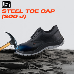 FUEL ICON DD Industrial Safety Shoes with Grain Leather & PU Double Density Sole Steel Toe Energy Absorption(200J)  for Men